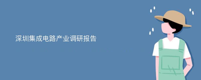 深圳集成电路产业调研报告